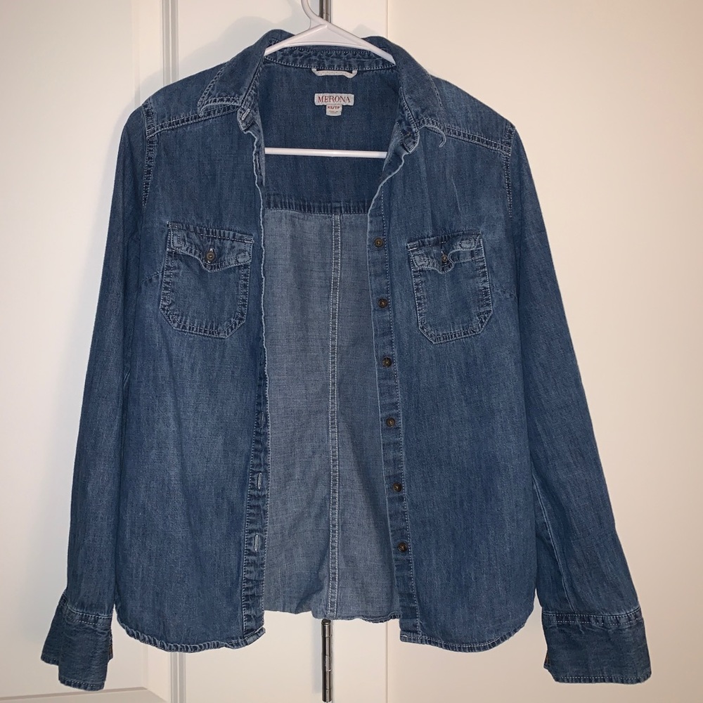 Denim button down shirt
